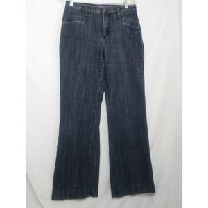 NYDJ Womens High Rise straight jeans dark wash